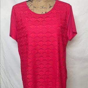 Pink lace front t-shirt